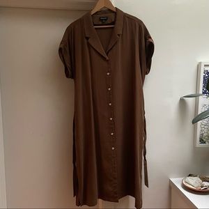 Frank & Oak brown dress w/ pockets- L